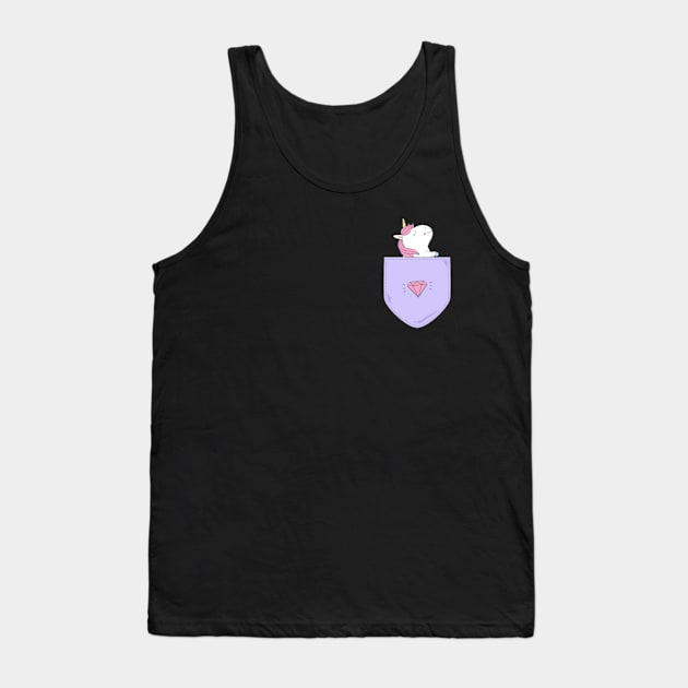 small cute unicorn in pocket Tank Top by hatem